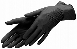 Перчатки нитриловые неопудренные, чёрные 5 шт